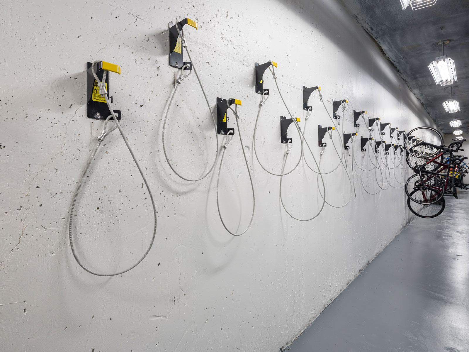 Secure bike room with racks for safe and convenient bicycle storage at 685 First Avenue, apartments for rent in Murray Hill.